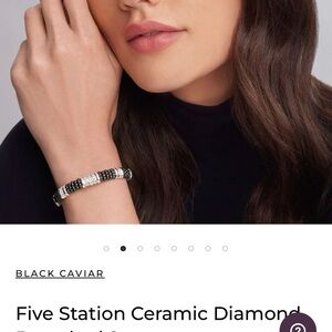 LAGOS Black and Silver Ceramic Diamond Bracelet